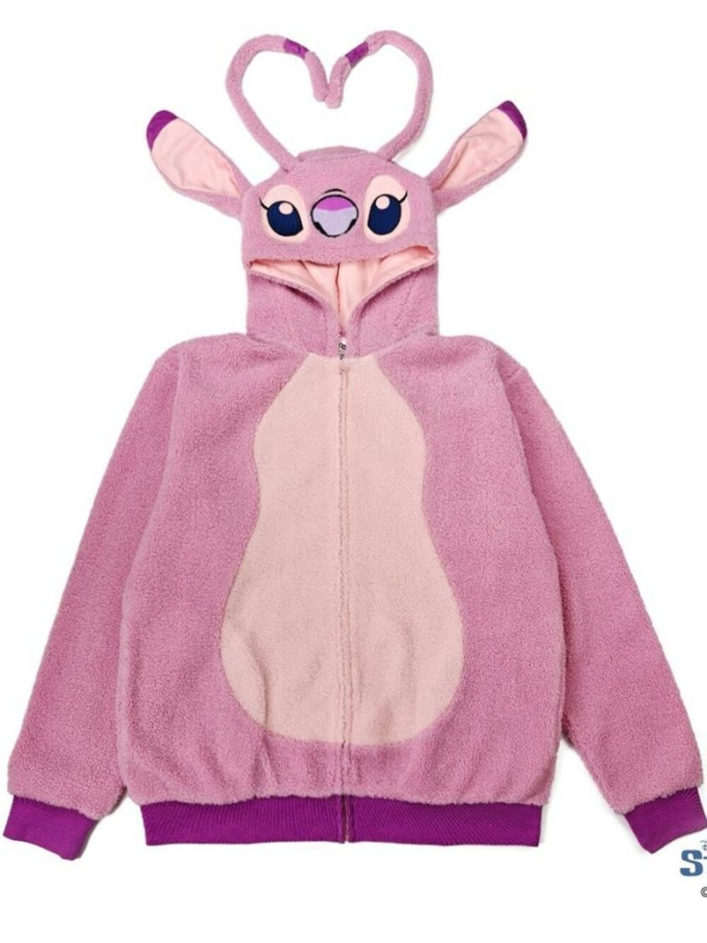 BNWT DISNEY LICENSED LILO AND STITCH UNISEX FULL ZIP HOODIE PINK US MEDIUM (M)